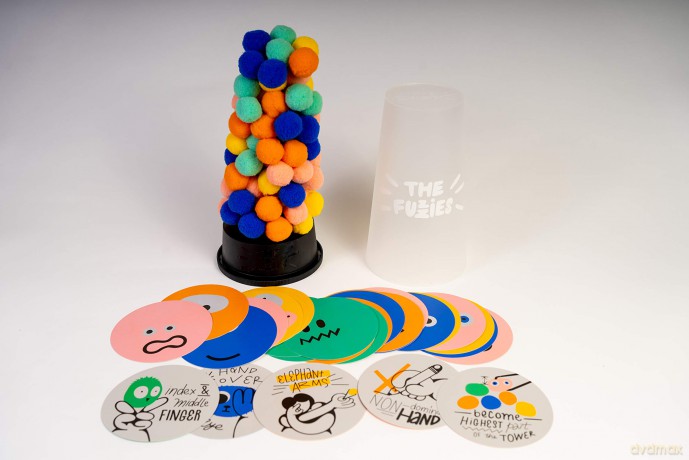 Monikers The Fuzzies - Quick Game of Balance, Combines Little Pompom Balls with Gravity-Defying Towers! Fun, Competitive Game For Ages 6 to Adult, Don't Topple the Tower [GRA]