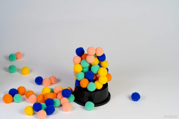 Monikers The Fuzzies - Quick Game of Balance, Combines Little Pompom Balls with Gravity-Defying Towers! Fun, Competitive Game For Ages 6 to Adult, Don't Topple the Tower [GRA]