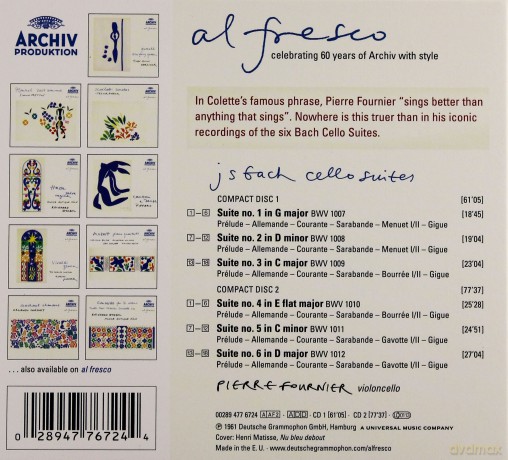 Pierre Fournier: J.S.Bach: The 6 Cello Suites/Al Fresco (digipack) [CD]