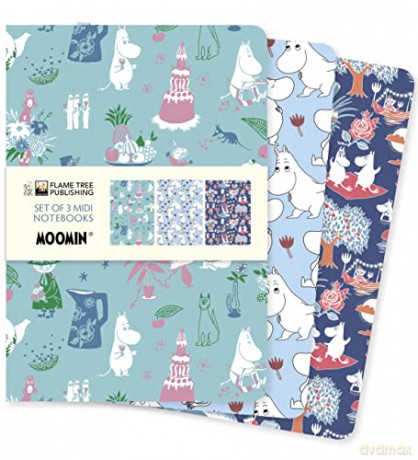 Moomin Classics Set of 3 Midi Notebooks (Midi Notebook Collections) - Flame Tree Studio [KSIĄŻKA]