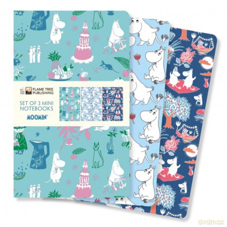Moomin Classics Set of 3 Mini Notebooks (Mini Notebook Collections) - Flame Tree Studio [KSIĄŻKA]