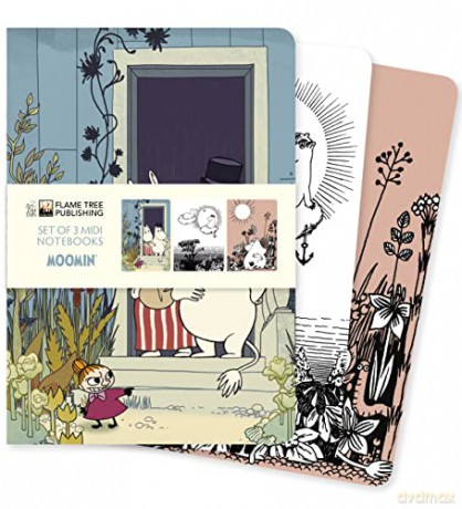 Moomin Set of 3 Midi Notebooks (Midi Notebook Collections) - Flame Tree Studio [KSIĄŻKA]
