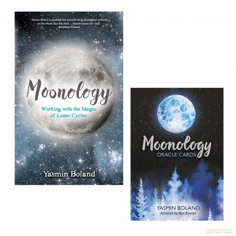 Moonology Book With Moonology Oracle Cards (Cards) Collection Set by Yasmin Boland - Yasmin Boland [KSIĄŻKA]