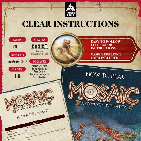 Mosaic: A Story of Civilization - Strategy Board Game by Forbidden Games [KSIĄŻKA]