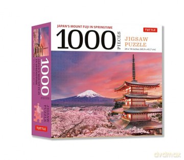 Mount Fuji, Japan Jigsaw Puzzle - 1,000 pieces: Snowcapped Mount Fuji and Chureito Pagoda in Springtime (Finished size 24 in X 18 in) [KSIĄŻKA]