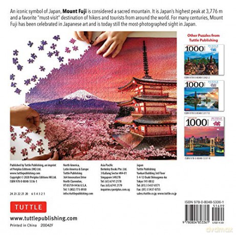 Mount Fuji, Japan Jigsaw Puzzle - 1,000 pieces: Snowcapped Mount Fuji and Chureito Pagoda in Springtime (Finished size 24 in X 18 in) [KSIĄŻKA]