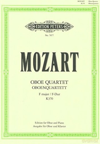 Mozart: Oboe Quartet in F K370 (368b) (Arranged for Oboe and Piano) (EP7077) (Edition Peters) - Wolfgang Amadeus Mozart [KSIĄŻKA]