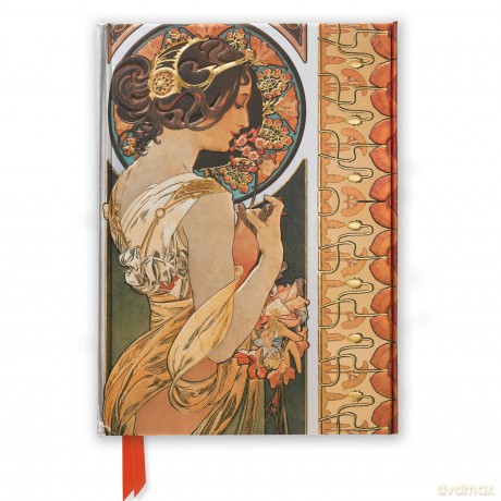 Mucha: Cowslip and Documents Decoratifs (Foiled Journal): 43 (Flame Tree Notebooks, 43) - Flame Tree Studio [KSIĄŻKA]