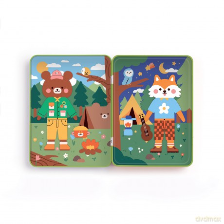 Mudpuppy 9780735376793 Happy Camper Animals Magnetic Game, Multicoloured, one Size - Mudpuppy [KSIĄŻKA]