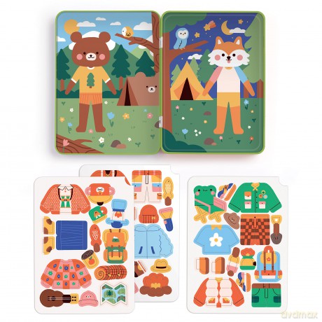 Mudpuppy 9780735376793 Happy Camper Animals Magnetic Game, Multicoloured, one Size - Mudpuppy [KSIĄŻKA]