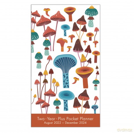 Mushroom August 2022 - December 2024 Two-Year-Plus Pocket Planner (CHECKBOOK2 YEAR POCKET PLANNER) [KSIĄŻKA]