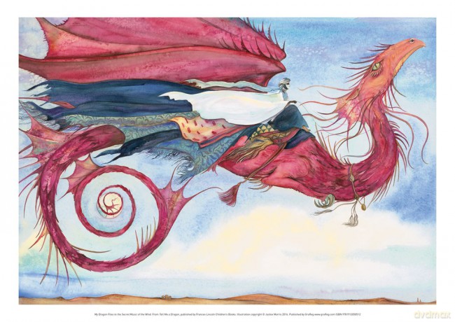 My Dragon Flies to the Secret Music of the Wind - Jackie Morris Poster - Jackie Morris [KSIĄŻKA]
