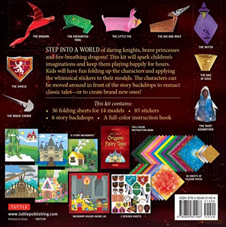 My First Origami Fairy Tales Kit: Paper Models of Knights, Princesses, Dragons, Ogres and More! (includes Folding Sheets, Easy-to-Read Instructions, Story Backdrops, 85 stickers) - Joel Stern [KSIĄŻKA]