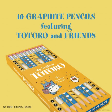 My Neighbor Totoro 10 Graphite Pencils: (Pencil Set Featuring Japanese Animation, Hayao Miyazaki Movie Artwork on Number 2 Pencils) - Studio Ghibli [KALENDARZ]