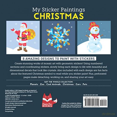 My Sticker Paintings: Christmas: 8 Magnificent Paintings (Happy Fox Books) Paint by Sticker For Kids 6-10 - Holiday Ornaments, Stocking, and More, with 60-100 Removable, Reusable Stickers per Design - Logan Powell [KSIĄŻKA]