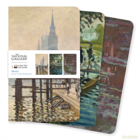 National Gallery: Monet Set of 3 Mini Notebooks (Mini Notebook Collections) - Flame Tree Studio [KSIĄŻKA]