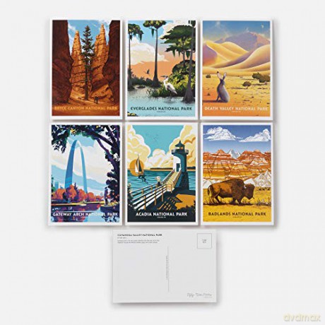 National Parks Postcards: 100 Illustrations That Celebrate America's Natural Wonders - Fifty-nine Parks [KSIĄŻKA]