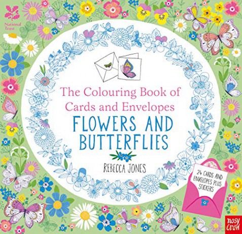 National Trust: The Colouring Book of Cards and Envelopes - Flowers and Butterflies (Colouring Cards and Envelopes Series) - Rebecca Jones [KSIĄŻKA]