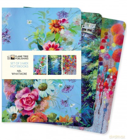Nel Whatmore Set of 3 Midi Notebooks (Midi Notebook Collections) - Flame Tree Studio [KSIĄŻKA]