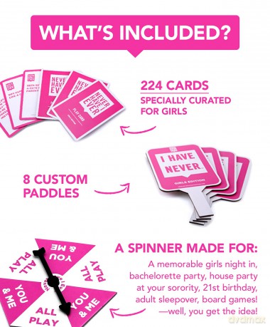 Never Have I Ever Girls Edition Adult Party Game: Fun-Filled Card Game for an Unforgettable Game Night of Laughs, Secrets, and Memories for 3+ Players, Ages 17+ [KSIĄŻKA]