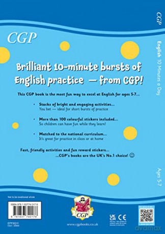 New 10 Minutes a Day English for Ages 5-7 (with reward stickers) (CGP KS1 Activity Books and Cards) - CGP Books [KSIĄŻKA]