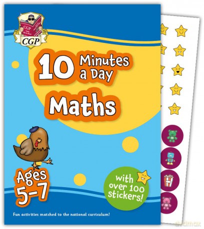 New 10 Minutes a Day Maths for Ages 5-7 (with reward stickers) (CGP KS1 Activity Books and Cards) - CGP Books [KSIĄŻKA]