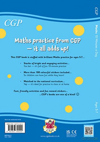 New 10 Minutes a Day Maths for Ages 5-7 (with reward stickers) (CGP KS1 Activity Books and Cards) - CGP Books [KSIĄŻKA]