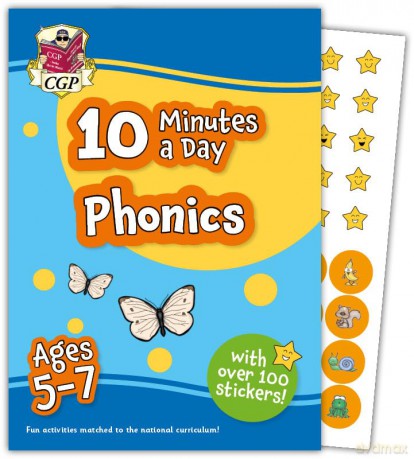 New 10 Minutes a Day Phonics for Ages 5-7 (with reward stickers) (CGP KS1 Activity Books and Cards) - CGP Books [KSIĄŻKA]