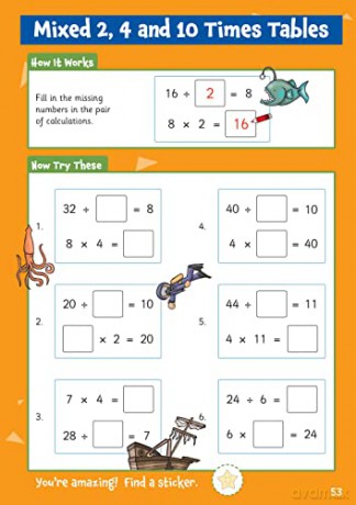 New 10 Minutes a Day Times Tables for Ages 5-7 (with reward stickers) (CGP KS1 Activity Books and Cards) - CGP Books [KSIĄŻKA]