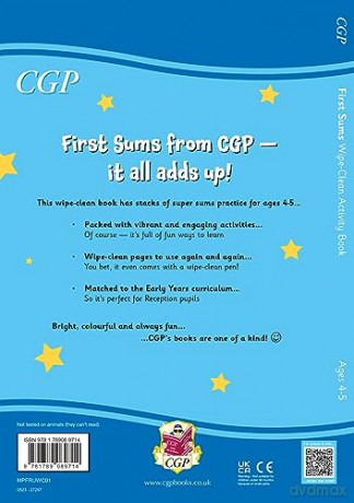 New First Sums Wipe-Clean Activity Book for Ages 4-5 (with pen) (CGP Reception Activity Books and Cards) - CGP Books [KSIĄŻKA]