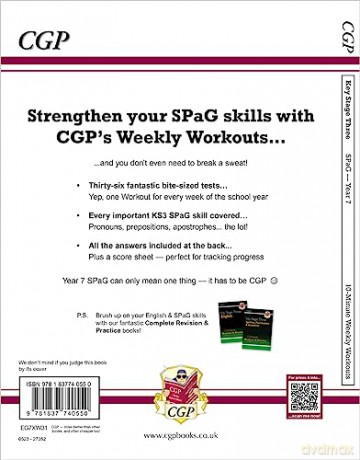 New KS3 Year 7 Spelling, Punctuation and Grammar 10-Minute Weekly Workouts (CGP KS3 10-Minute Tests) - CGP Books [KSIĄŻKA]