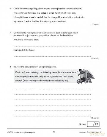New KS3 Year 7 Spelling, Punctuation and Grammar 10-Minute Weekly Workouts (CGP KS3 10-Minute Tests) - CGP Books [KSIĄŻKA]