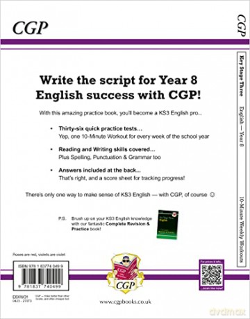 New KS3 Year 8 English 10-Minute Weekly Workouts (CGP KS3 10-Minute Tests) - CGP Books [KSIĄŻKA]