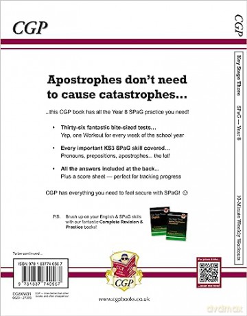 New KS3 Year 8 Spelling, Punctuation and Grammar 10-Minute Weekly Workouts (CGP KS3 10-Minute Tests) - CGP Books [KSIĄŻKA]