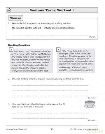 New KS3 Year 9 English 10-Minute Weekly Workouts (CGP KS3 10-Minute Tests) - CGP Books [KSIĄŻKA]