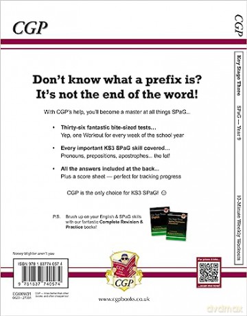 New KS3 Year 9 Spelling, Punctuation and Grammar 10-Minute Weekly Workouts (CGP KS3 10-Minute Tests) - CGP Books [KSIĄŻKA]