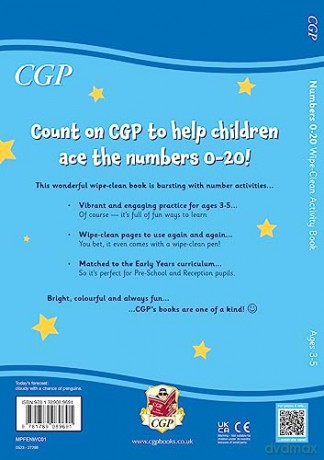 New Numbers 0-20 Wipe-Clean Activity Book for Ages 3-5 (with pen) (CGP Reception Activity Books and Cards) - CGP Books [KSIĄŻKA]