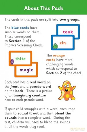 New Phonics Screening Check Flashcards - for the Year 1 test - CGP Books [KSIĄŻKA]
