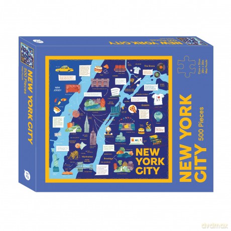 New York City Map Puzzle: 500-Piece Jigsaw Puzzle - Hardie Grant Travel [KSIĄŻKA]