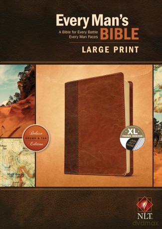 NLT Every Man's Bible, Large Print, Brown/Tan, Indexed: New Living Translation, Brown and Tan - Stephen Arterburn [KSIĄŻKA]