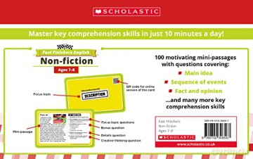 Non-fiction comprehension challenge cards for gifted readers Ages 7-8 to help master reading skills. (Fast Finishers English) - Jane Wood [KSIĄŻKA]