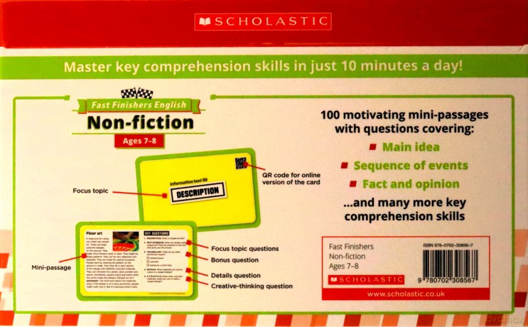 Non-fiction comprehension challenge cards for gifted readers Ages 7-8 to help master reading skills. (Fast Finishers English) - Jane Wood [KSIĄŻKA]
