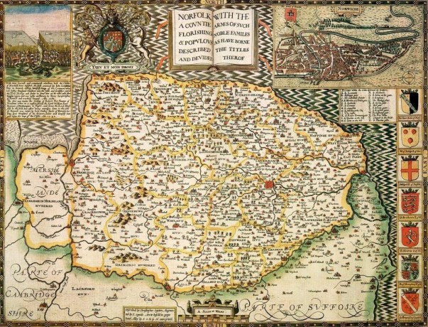 Norfolk Historical Map 1000 Piece Jigsaw Puzzle (1610) [GRA]