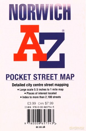 Norwich A-Z Pocket Street Map - A-Z Maps [KSIĄŻKA]