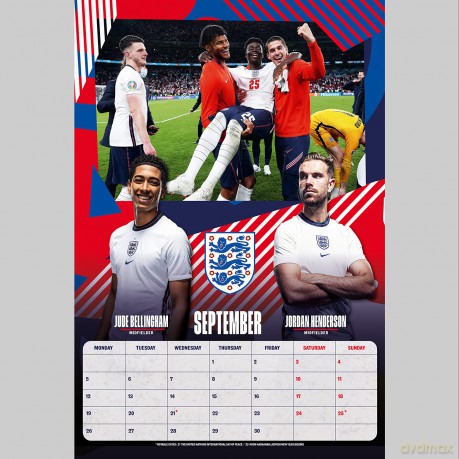Official England Men Football 2022 Calendar - Month To View A3 Wall Calendar - Danilo Promotions LTD [KALENDARZ]