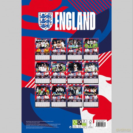 Official England Men Football 2022 Calendar - Month To View A3 Wall Calendar - Danilo Promotions LTD [KALENDARZ]