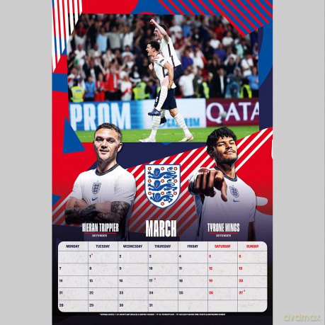 Official England Men Football 2022 Calendar - Month To View A3 Wall Calendar - Danilo Promotions LTD [KALENDARZ]