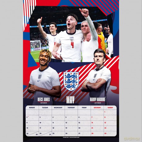 Official England Men Football 2022 Calendar - Month To View A3 Wall Calendar - Danilo Promotions LTD [KALENDARZ]