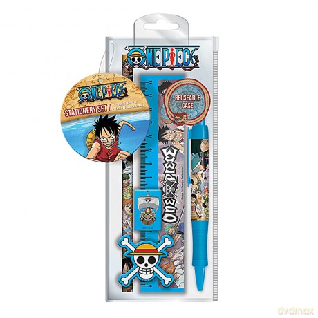 One Piece 5-Piece Stationery Set with Pen, Pencil, Ruler, Pencil Sharpener and Eraser, Stationery Set for Girls, Boys, Men and Women - Official Merchandise [KSIĄŻKA]