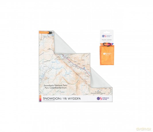 Ordnance Survey Trek Towel - Compact, Lightweight, Quick-Dry, Micro-Sized Hand Towel, Sand-Free Design